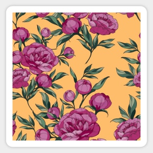 Maroon purplish flowers peonies Sticker